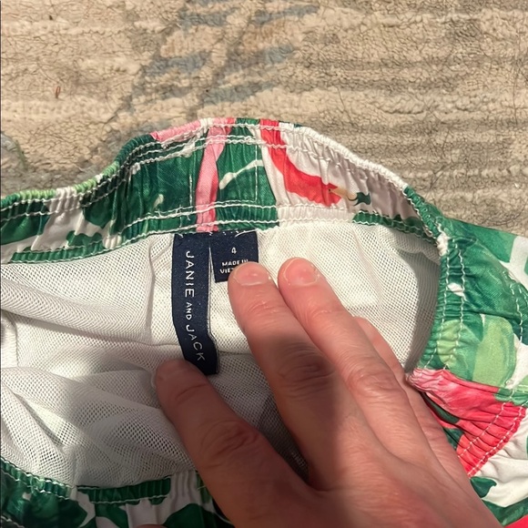 Janie & Jack Boys Tropical Flamingo Shirt and Matching Swim Shorts - Picture 7 of 11